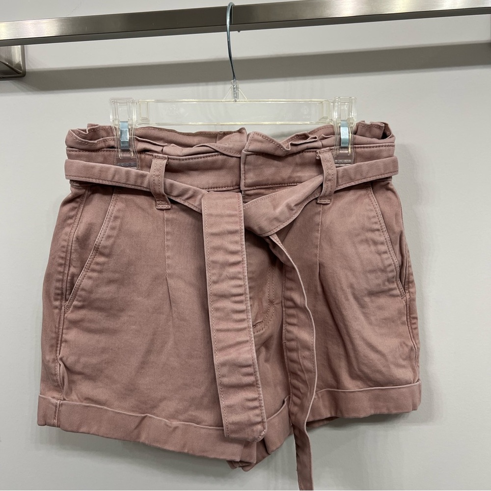 Express: Size 4, Paper bag Waist High Rise Shorts, Mauve